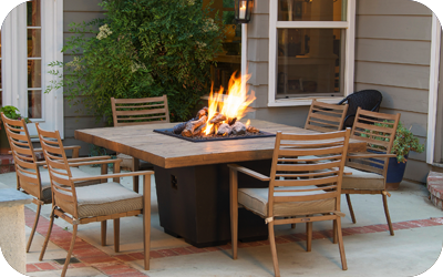 $250 off American Fyre Designs Round, Square or Rectangle Reclaimed Wood Cosmo Fire Table