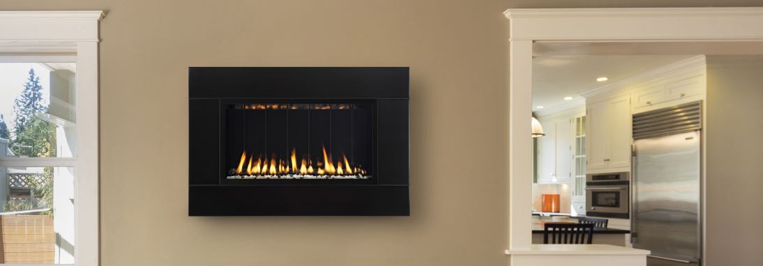 West Sport in Sudbury, MA wall mounted gas fireplace